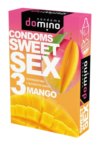 Презервативы для орального секса DOMINO Sweet Sex с ароматом манго - 3 шт. фото 2