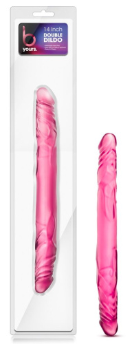 Розовый двусторонний фаллоимитатор 14 Double Dildo - 35,5 см. фото 3