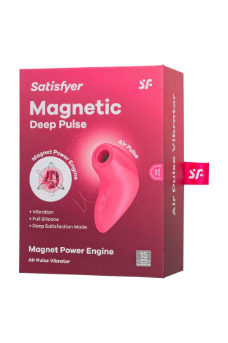 Розовый вакуум-волновой бесконтактный стимулятор клитора Magnetic Deep Pulse фото 10