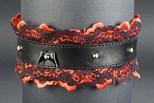 Подшитый красно-чёрный чокер  Готика-21