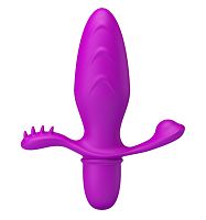 Лиловая анальная пробка с вибрацией Fitch - 13,3 см.