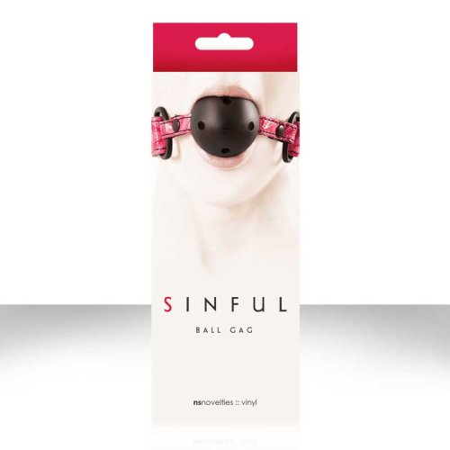 Розовый виниловый кляп SINFUL BALL GAG фото 3 Розовый виниловый кляп SINFUL BALL GAG фото 3
