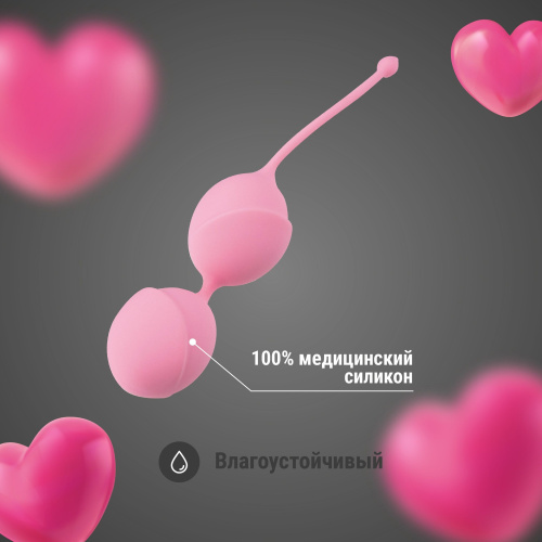 Розовые вагинальные шарики из силикона с мягким хвостиком фото 6