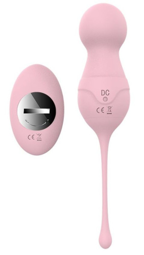 Нежно-розовые вагинальные шарики VAVA с пультом ДУ фото 2