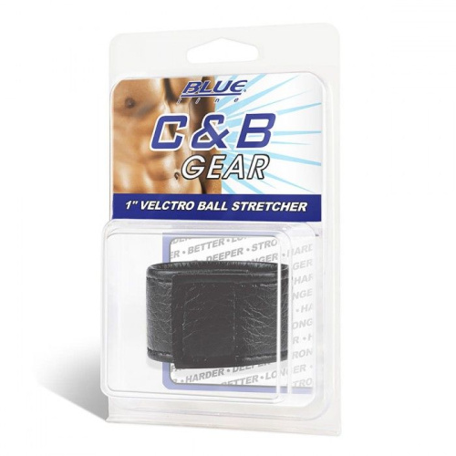 Чёрная утяжка на мошонку 1  Velcro Ball Stretcher фото 2