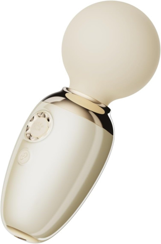 Бежевый мини-вибратор с функцией нагрева Ava фото 4