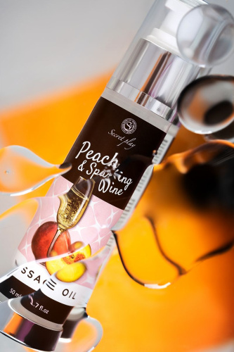 Массажное масло с ароматом персика и шампанского - 50 мл. фото 7