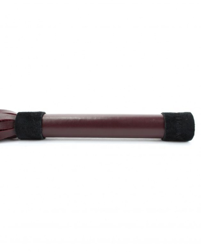 Бордовая плеть Maroon Leather Whip с гладкой ручкой - 45 см. фото 2