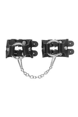 Черные кожаные наручники-браслеты из двух ремешков фото 3 Черные кожаные наручники-браслеты из двух ремешков фото 3