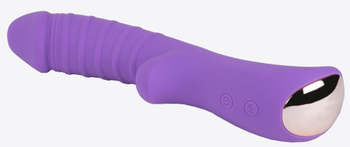 Фиолетовый вибромассажёр с рёбрышками Ribbed - 18 см. фото 3