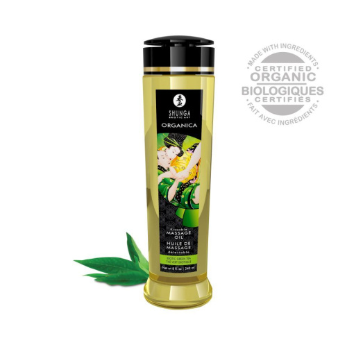 Массажное масло Organica с ароматом зеленого чая - 240 мл. фото 2