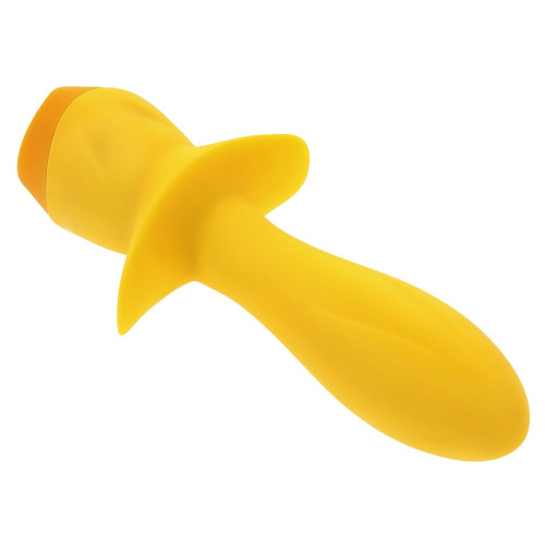 Желтая анальная вибропробка Mellow Yellow - 13,5 см. фото 5
