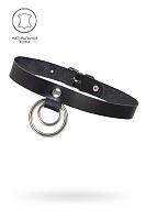 Черный чокер-ошейник с кольцом в кольце