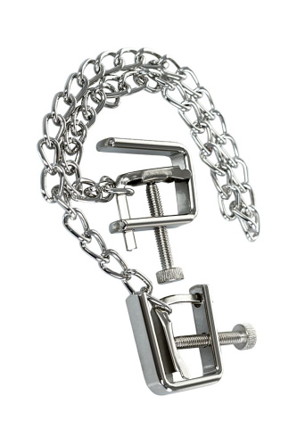 Серебристые зажимы для сосков Theatre с цепочкой фото 5 Серебристые зажимы для сосков Theatre с цепочкой фото 5