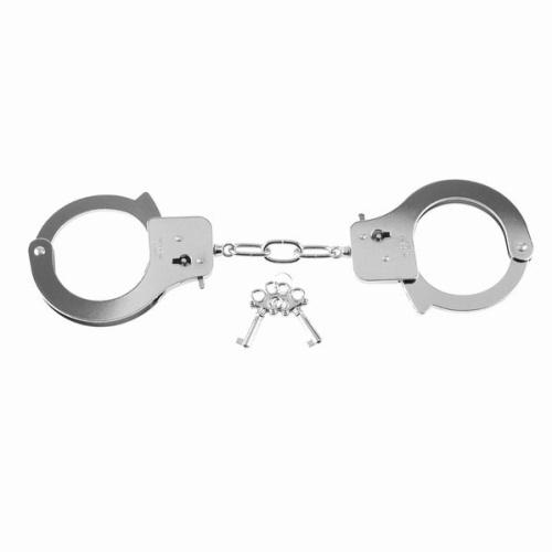 Металлические серебристые наручники Designer Metal Handcuffs фото 3