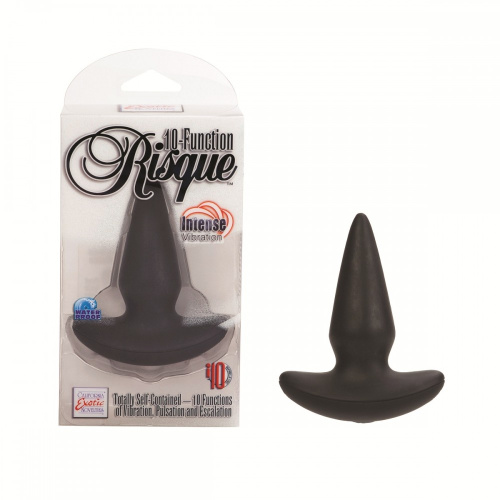 Чёрная анальная вибропробка 10 Function Risque Prober - 14,5 см. фото 2