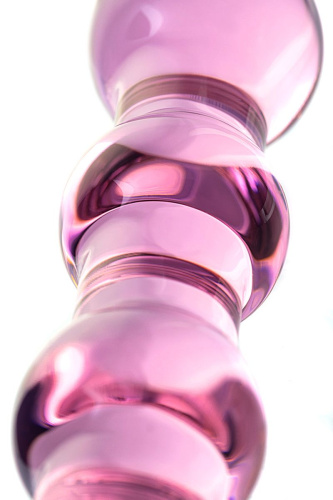Розовый фаллоимитатор-ёлочка из прозрачного стекла - 18 см. фото 2