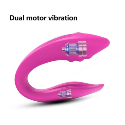 Розовый вибратор для пар с 10 режимами вибрации и пультом ДУ фото 2