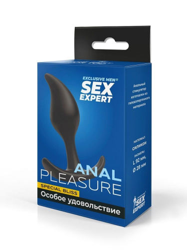 Черный анальный стимулятор - 9,2 см. фото 4
