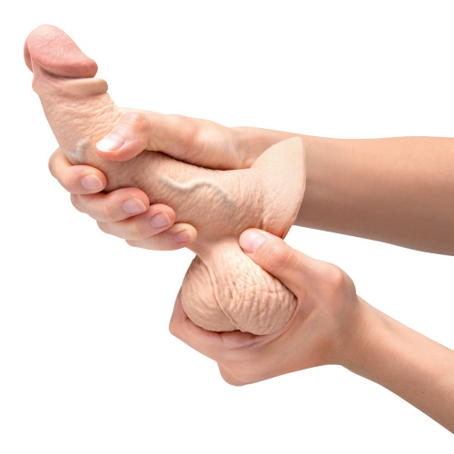 Телесный анальный фаллоимитатор Slipskin 6.5’’ Curved - 16,7 см. фото 6