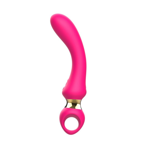 Розовый изогнутый вибромассажер Moon Vibrator - 21,1 см. фото 4