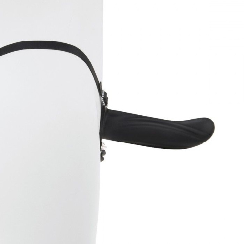Черный полый страпон с вибрацией Mojo Ghia - 16 см. фото 4