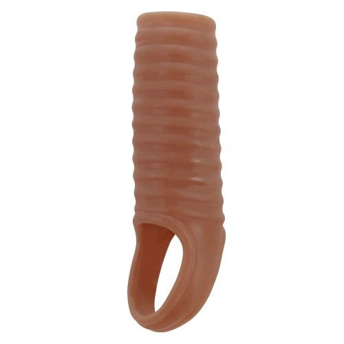 Телесная насадка на пенис с ребрышками и подхватом мошонки фото 4 Телесная насадка на пенис с ребрышками и подхватом мошонки фото 4