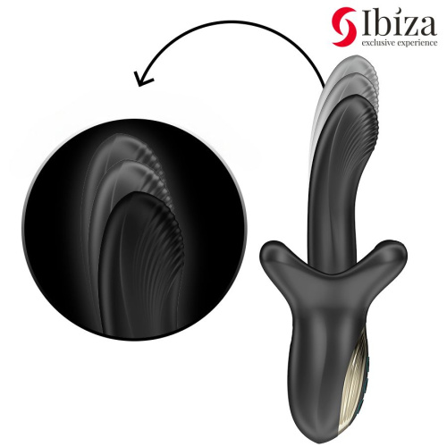 Черный вибратор с эффектом фрикций и посасывания - 23 см. фото 3