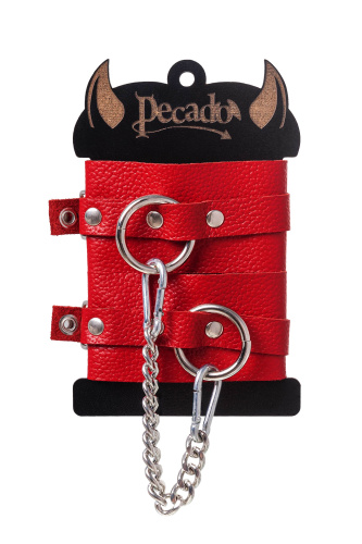 Красные мягкие кожаные оковы с люверсами фото 8 Красные мягкие кожаные оковы с люверсами фото 8