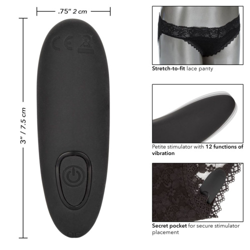 Черные кружевные трусики с вибромассажером Remote Control Panty Set L/XL фото 2