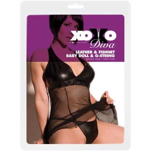 Сорочка с кожаным лифом и трусиками DIVA фото 2