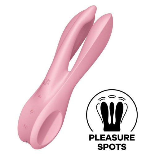 Розовый вибратор Threesome 1 с  пальчиками фото 2