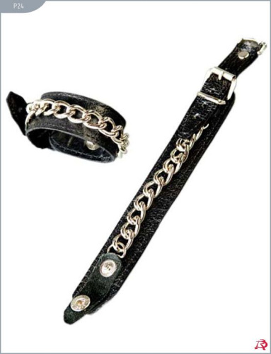 Декорированные цепочками узкие наручники фото 2