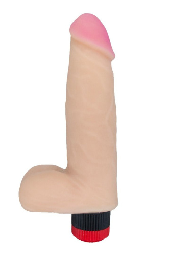 Фаллоимитатор с мошонкой и вибрацией - 20,7 см. Фаллоимитатор с мошонкой и вибрацией - 20,7 см.