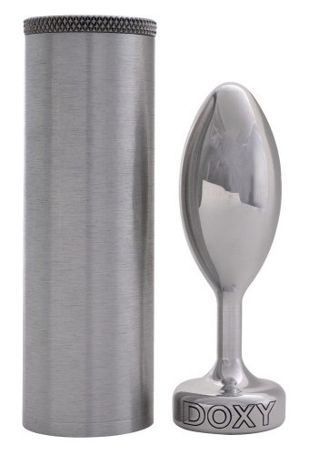 Серебристая анальная втулка Doxy Smooth Butt Plug - 10,5 см. фото 3
