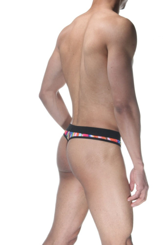 Мужские трусы-стринги с принтом в виде мазков краски фото 2 Мужские трусы-стринги с принтом в виде мазков краски фото 2