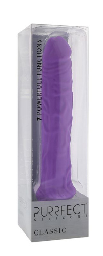 Фиолетовый вибратор-реалистик PURRFECT SILICONE CLASSIC 8.5INCH - 21,5 см. фото 2