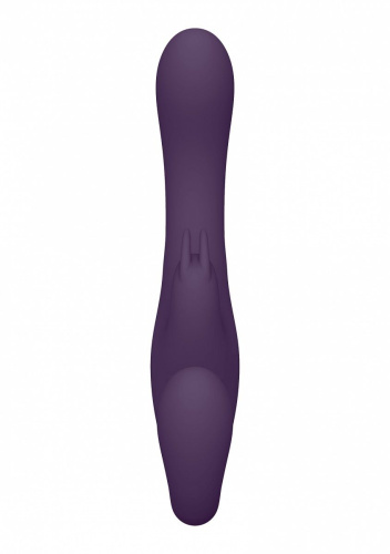 Фиолетовый безремневой вибрострапон Suki со стимулятором клитора - 22 см. фото 3