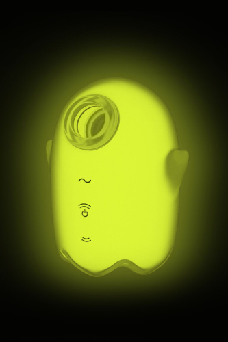 Желтый люминесцентный вакуум-волновой стимулятор клитора Glowing Ghost фото 6