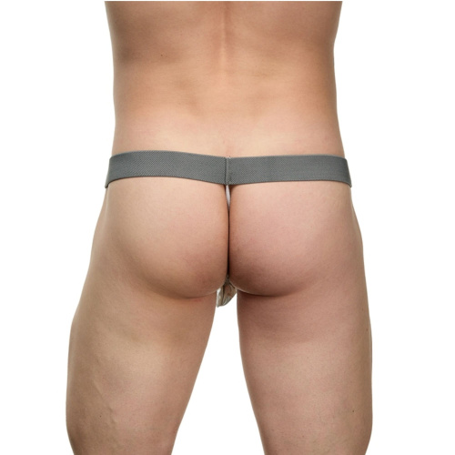 Мужские серебристые трусы-стринги фото 2 Мужские серебристые трусы-стринги фото 2