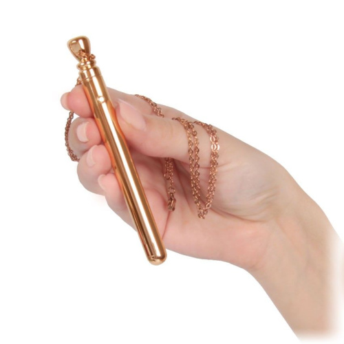Золотистая подвеска-вибратор Genie Flirting Pen фото 6