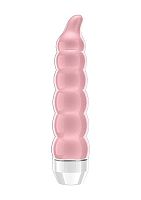 Розовый фигурный вибратор Lacee с тонким кончиком - 15,5 см.