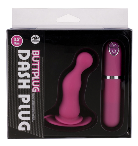Розовая вибровтулка Dash Butt Plug With Mini Controller II - 9 см. фото 2