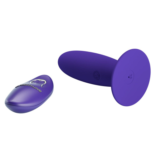 Фиолетовый анальный вибростимулятор Remote Control Vibrating Plug Youth - 11 см. фото 4