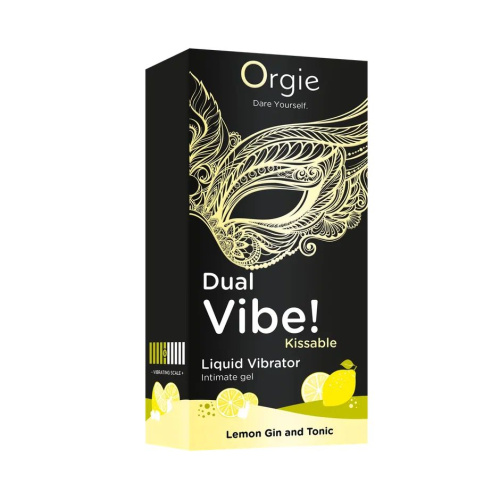 Съедобный жидкий вибратор Dual Vibe! со вкусом лимонного джина с тоником - 15 мл. фото 3
