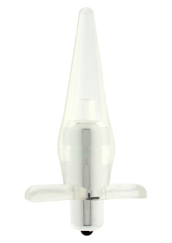 Прозрачная анальная пробка Power Buttplug с вибрацией - 12 см. Прозрачная анальная пробка Power Buttplug с вибрацией - 12 см.