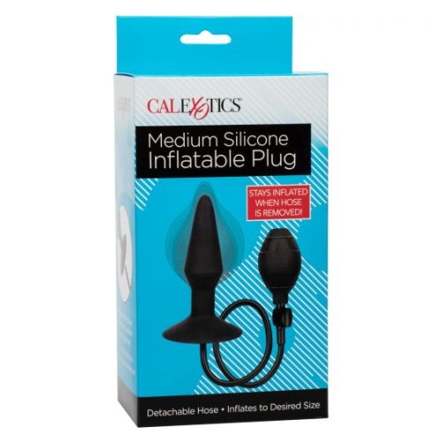 Расширяющаяся анальная пробка со съемным шлангом Medium Silicone Inflatable Plug - 10,75 см. фото 2