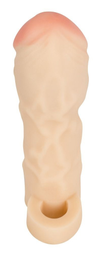 Закрытая удлиняющая насадка на пенис с подхватом мошонки Thicker & Bigger Extension - 17 см. фото 2