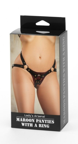 Бордовые трусики с кольцом под насадки и замшевыми ремешками Maroon Panties With A Ring фото 3 Бордовые трусики с кольцом под насадки и замшевыми ремешками Maroon Panties With A Ring фото 3