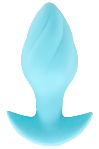 Голубая анальная пробка с вибрацией Cuties Vibrating Mini Butt Plug - 8 см.